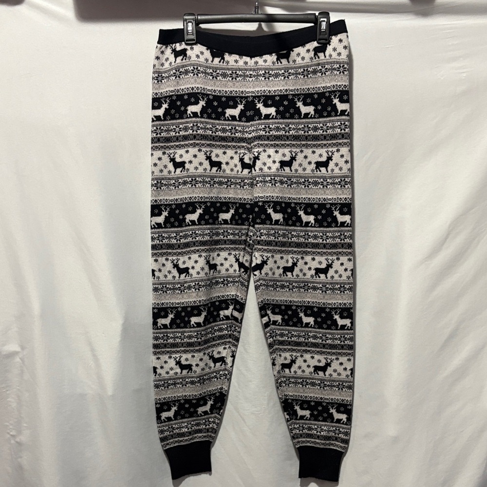 Bethany Mota Black and White Reindeer Pajama Pants MM298